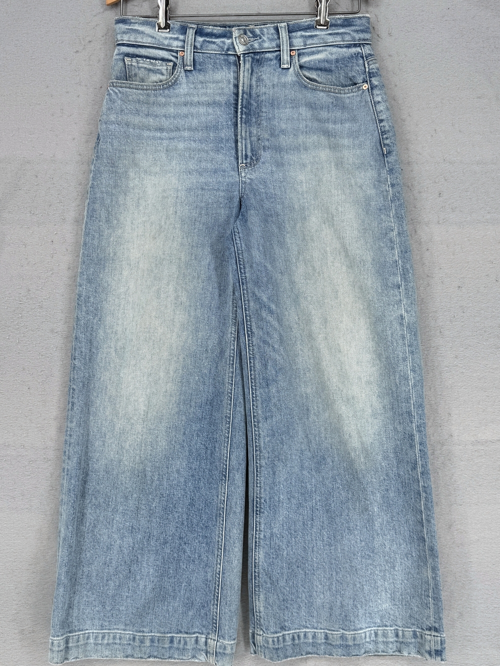 PAIGE Harper Jeans Faded Light Blue High-Rise Wide-Leg